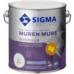 Sigma Peinture Murale - Intérieur - Mat - Excellent Nettoyable - Conservation Des Couleurs à Long Terme - Très Bonne Couverture - RAL 9016 - Blanc - 2,5 Litres