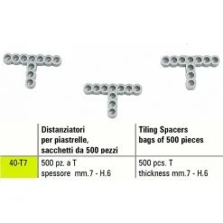 ENTRETOISE DE CARRELAGE T SIGMA 40-T7 500 PIŽêCES ŽëPAISSEUR Mm 7 - H.6