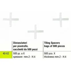 ENTRETOISE DE CARRELAGE X SIGMA 40-X2 500 PIŽêCES ŽëPAISSEUR Mm 2 - H.4