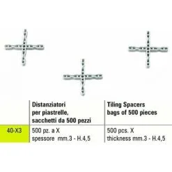 ENTRETOISE DE CARRELAGE X SIGMA 40-X3 500 PIŽêCES ŽëPAISSEUR Mm 3 - H.4,5