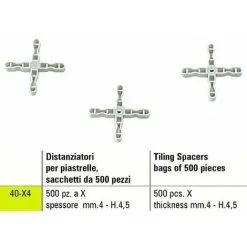 ENTRETOISE DE CARRELAGE X SIGMA 40-X4 500 PIŽêCES ŽëPAISSEUR Mm 4 - H.4,5